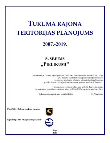 TUKUMA RAJONA TERITORIJAS PLÄNOJUMS