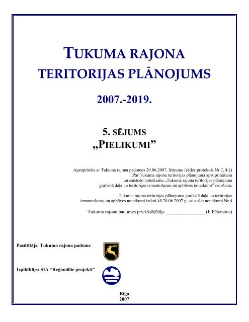 TUKUMA RAJONA TERITORIJAS PLÄNOJUMS