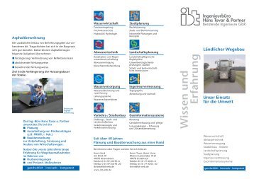 Flyer Ländlicher Wegebau - ibt Ingenieurbüro Hans Tovar & Partner