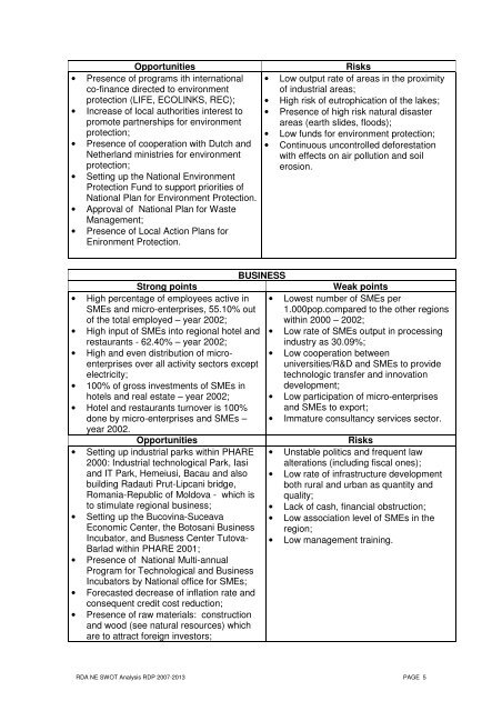 Global North-East SWOT Analysis Strong Points Weak Points ...