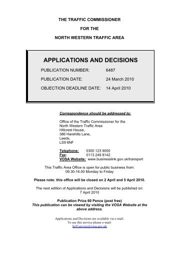 applications and decisions - Driver and Vehicle Licensing Agency