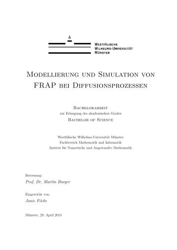 Modellierung und Simulation von FRAP bei ... - AG Prof. Burger