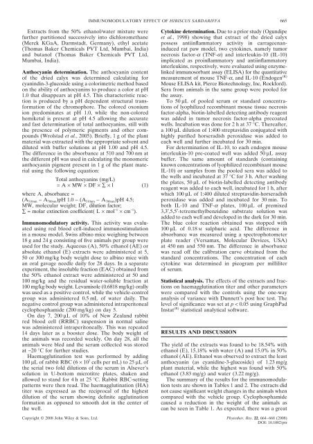 Immunomodulatory effect of extracts of Hibiscus ... - ResearchGate