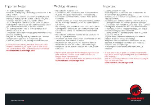 How to refill “Cartridge Refillable 207 bar Alu / empty ... - Mammut