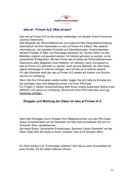 Wko At Firmen Az Was Ist Das Wirtschaftskammer Osterreich