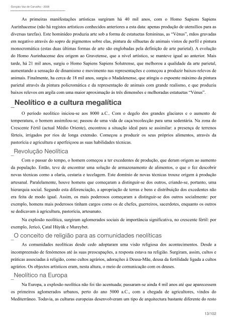 HistÃ³ria da Cultura e das Artes - Resumos.net