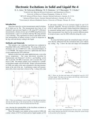 Electronic Excitations in Solid and Liquid He-4 - Advanced Photon ...