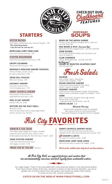 Fish city grill menu deals