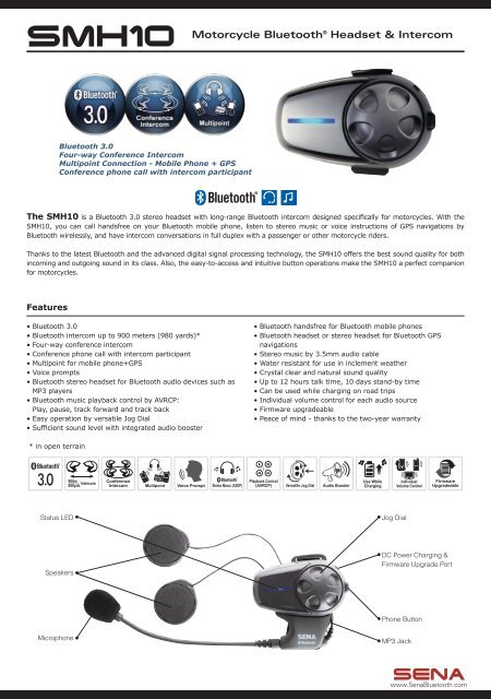 SMH10 Brochure PDF - Sena Bluetooth