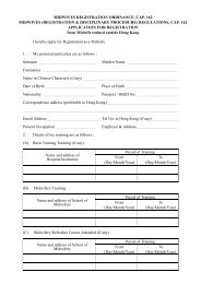 Application for Registration from Midwife trained outside Hong Kong