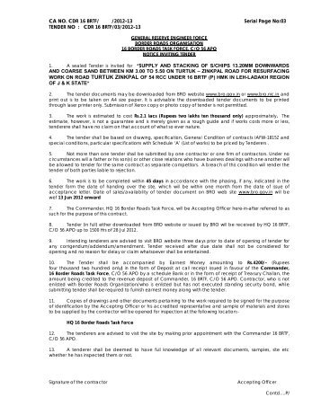 CA NO. CDR 16 BRTF/ /2012-13 Serial Page No:03 ... - Bro.nic.in