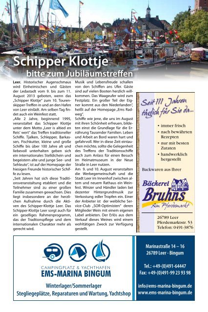 Leer Maritim, Tourenskipper - Stadtfest - Weinfest Seite 12-17 ...