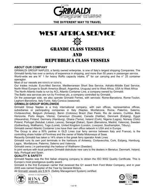 WEST AFRICA SERVICE - Grimaldi