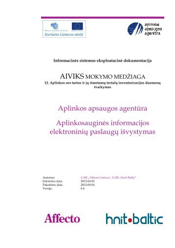 Aplinkos apsaugos agentūra Aplinkosauginės informacijos ...