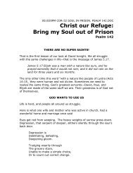 Christ our Refuge: Bring my Soul out of Prison - Sermon Audio