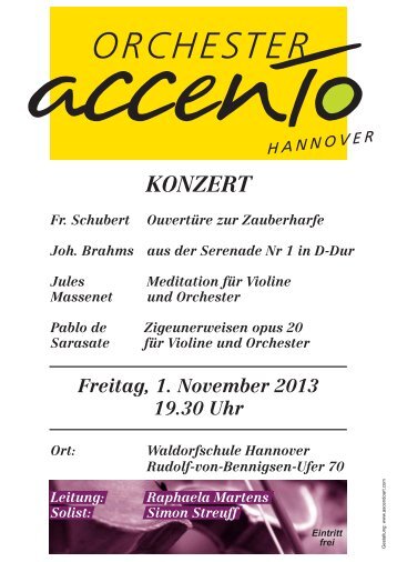 Konzert des Orchester Accento - Freie Musikschule Hannover