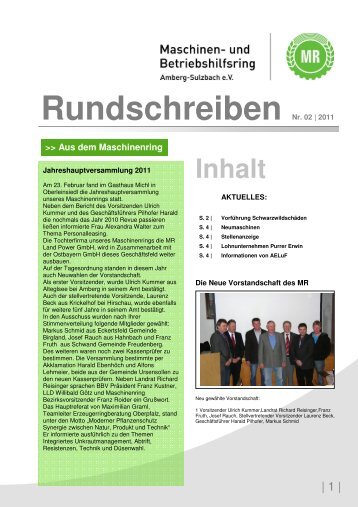 Rundschreiben Nr. 02 | 2011 - Maschinen- und Betriebshilfsring ...