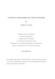 CONTACT PROCESSES ON THE INTEGERS By Achilleas Tzioufas