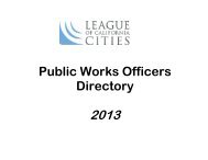 2013 Public Works Officers Directory - League of California Cities