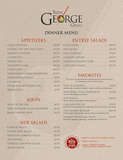 Georges menu deals