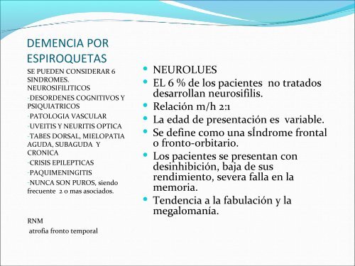 NEUROINFECCIONES Y DETERIORO COGNITIVO. Dra Bettina ...