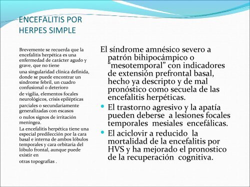 NEUROINFECCIONES Y DETERIORO COGNITIVO. Dra Bettina ...