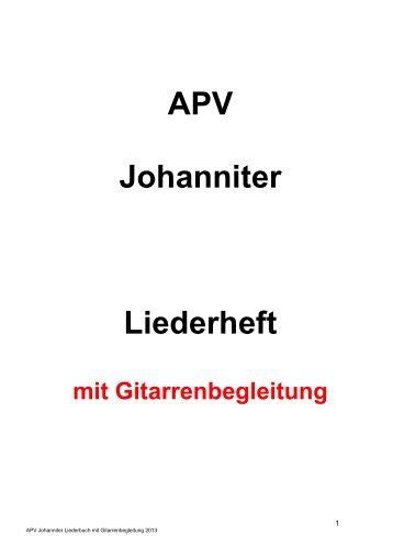 APV Johanniter Liederheft - apv johanniter basel