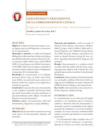 Diagnóstico y tratamiento de la corioamnionitis clínica - FECOLSOG