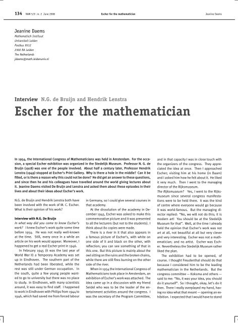 Escher Math Pdf Escher for the mathematician