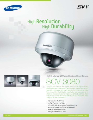Samsung SCV-3080 vandal dome Datasheet