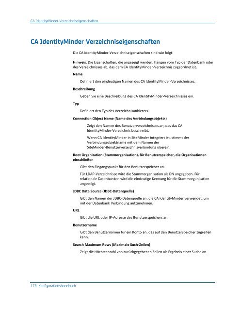 CA IdentityMinder - Konfigurationshandbuch - CA Technologies