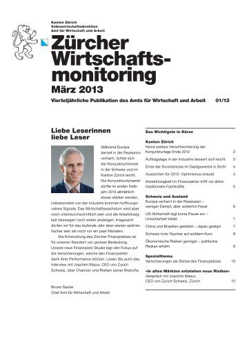 Zürcher Wirtschaftsmonitoring 01/13 (März 2013) (PDF, 2 MB)
