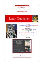 LQ 101 - Lacan Quotidien