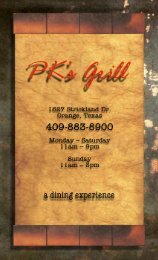 PKs Grill Menu online.pm7 - KOGT Radio 1600 AM - Orange, Texas