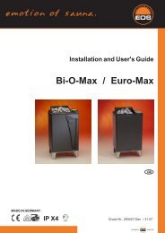 IP X4 Installation and User's Guide Bi-O-Max / Euro-Max