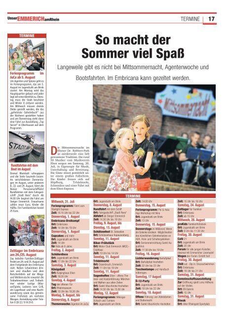 JULI / AUGUST 2013 Emmerich im Lichterglanz - RP Online