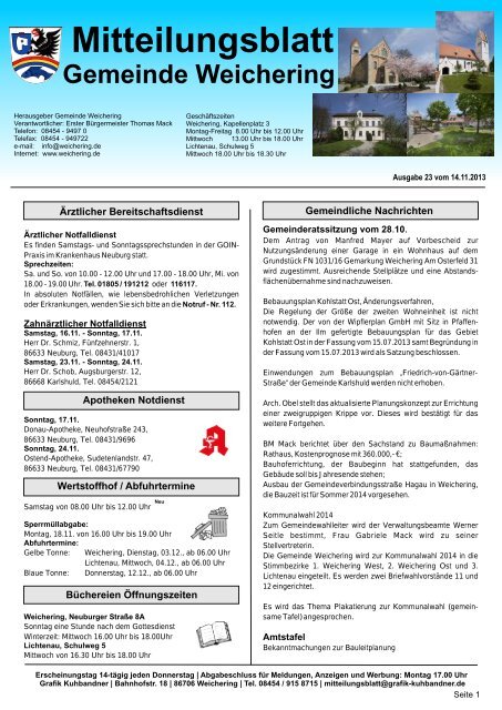 Mitteilungsblatt - Weichering