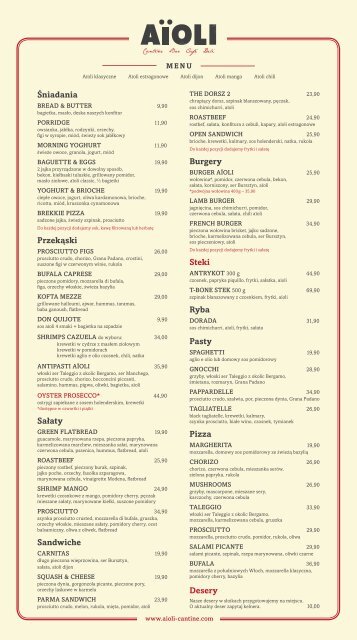 Aioli menu deals
