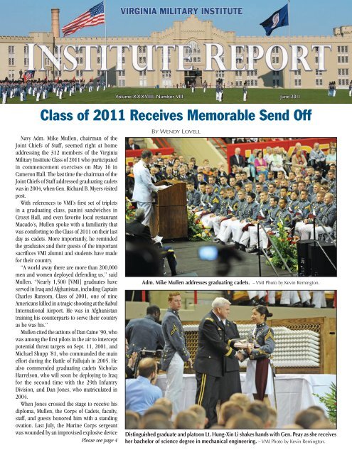 Class Of 2011 Receives Memorable Send Off Virginia Military