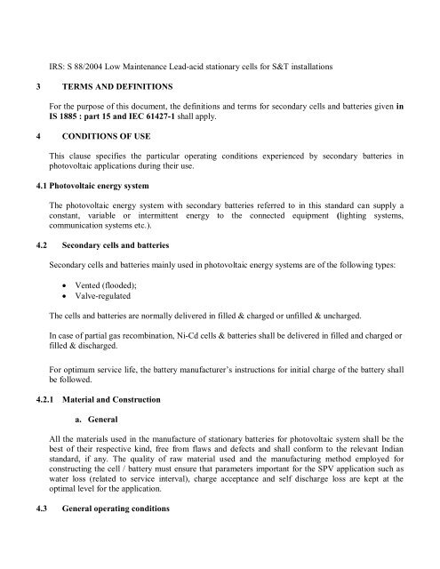 Doc ET 11 (6497) SECONDARY CELLS AND BATTERIES FOR ... - Bis