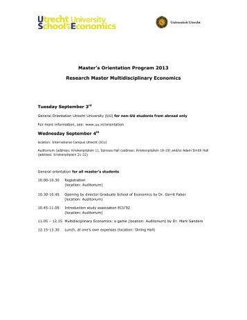 Master's Orientation Program 2013 Research Master ...