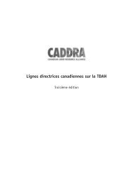 Lignes directrices canadiennes sur le TDAH - CADDRA