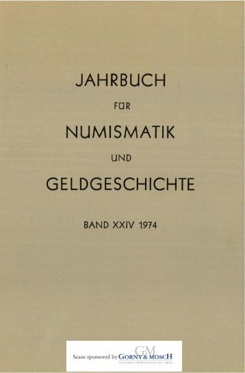 1974 Band XXIV - Bayerische Numismatische Gesellschaft eV