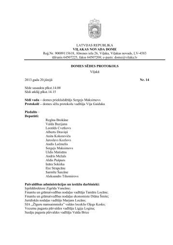 sÄdes protokols - ViÄ¼aka