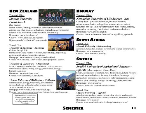 2014 Ag Study Abroad Opportunities - Purdue Agriculture