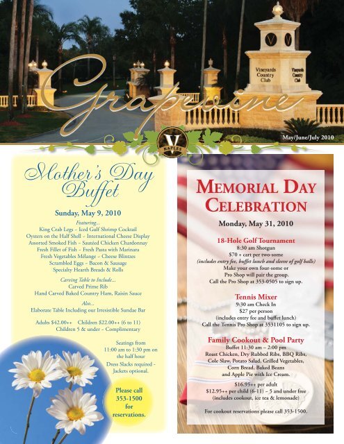 Mother's Day Buffet - Vineyards Country Club