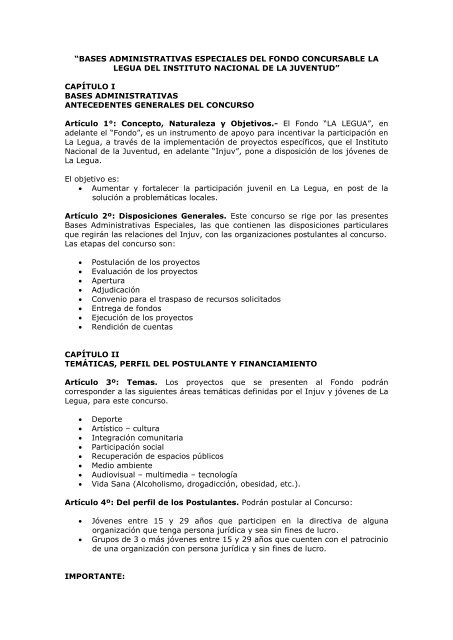 bases administrativas especiales del fondo concursable amover ...