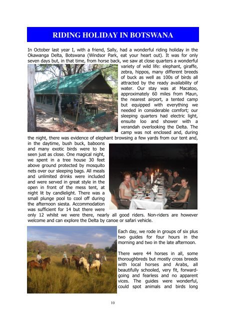 Spring 2013 Saddle Club Newsletter - Honourable Artillery Company