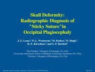 Skull Deformity: ! Radiographic Diagnosis of ! 