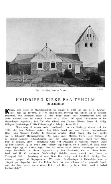 Hvidbjerg Kirke på Tyholm - Danmarks Kirker - Nationalmuseet